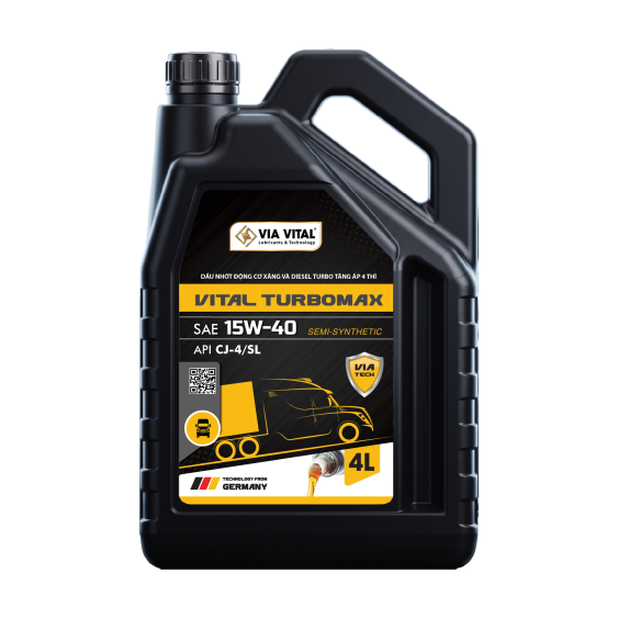 Dầu động cơ 4 thì VITAL TURBOMAX SAE 15W-40 API CJ-4/SL CAN 4L
